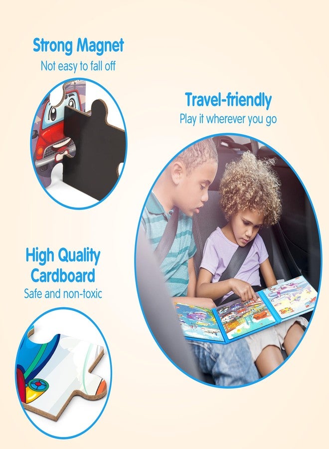 SYNARRY Air Land Water Transport Magnetic Puzzles for Toddlers 3-5, 20 Pieces Travel Puzzles for Kids Ages 4-6, Car Airplane Road Trip Activities Toys for 3 4 5 6 Year Old Boys Girls Birthday Gifts - Image 5